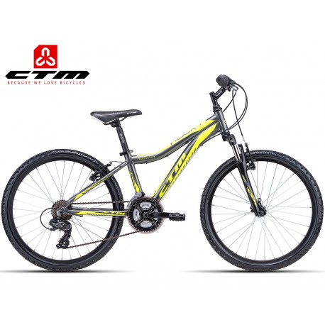 Rocky 2.0 CTM 2018 šedé žluté dětské ALU kolo velikost rámu 13"