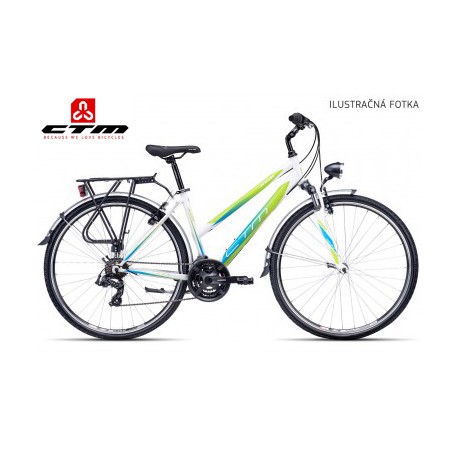 CTM Bora 1.0 2017 matné černé zelené dámské městské kolo s blatníky výprodej