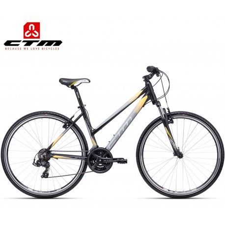 CTM Maxima 1.0 2020 Černé žluté Alu dámské kolo treking / cross