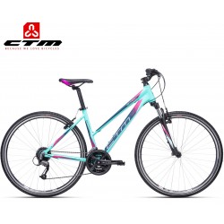CTM Bora 1.0 2020 modré aqua růžové dámské trek crossové kolo